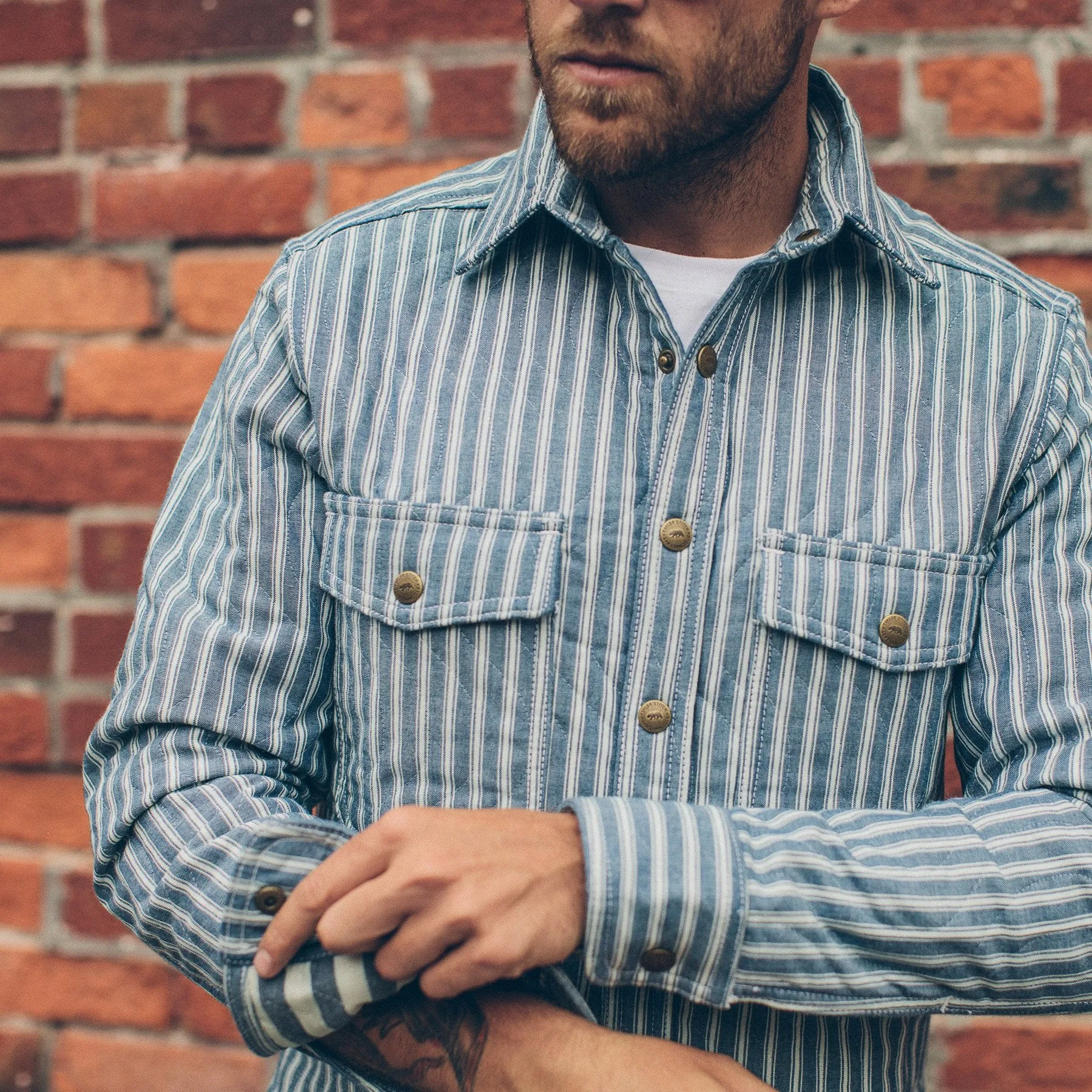 The Chore Jacket in Striped Chambray