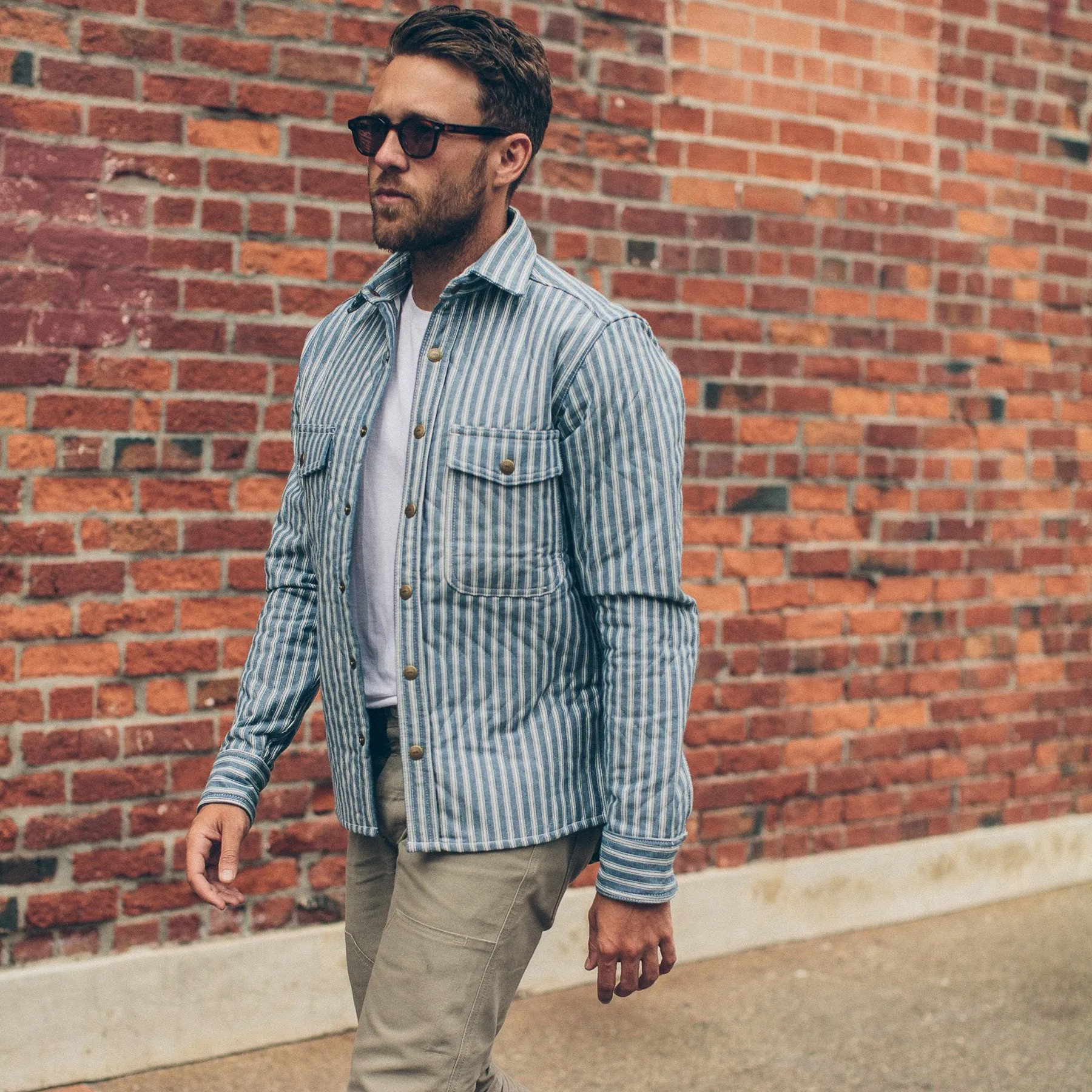 The Chore Jacket in Striped Chambray