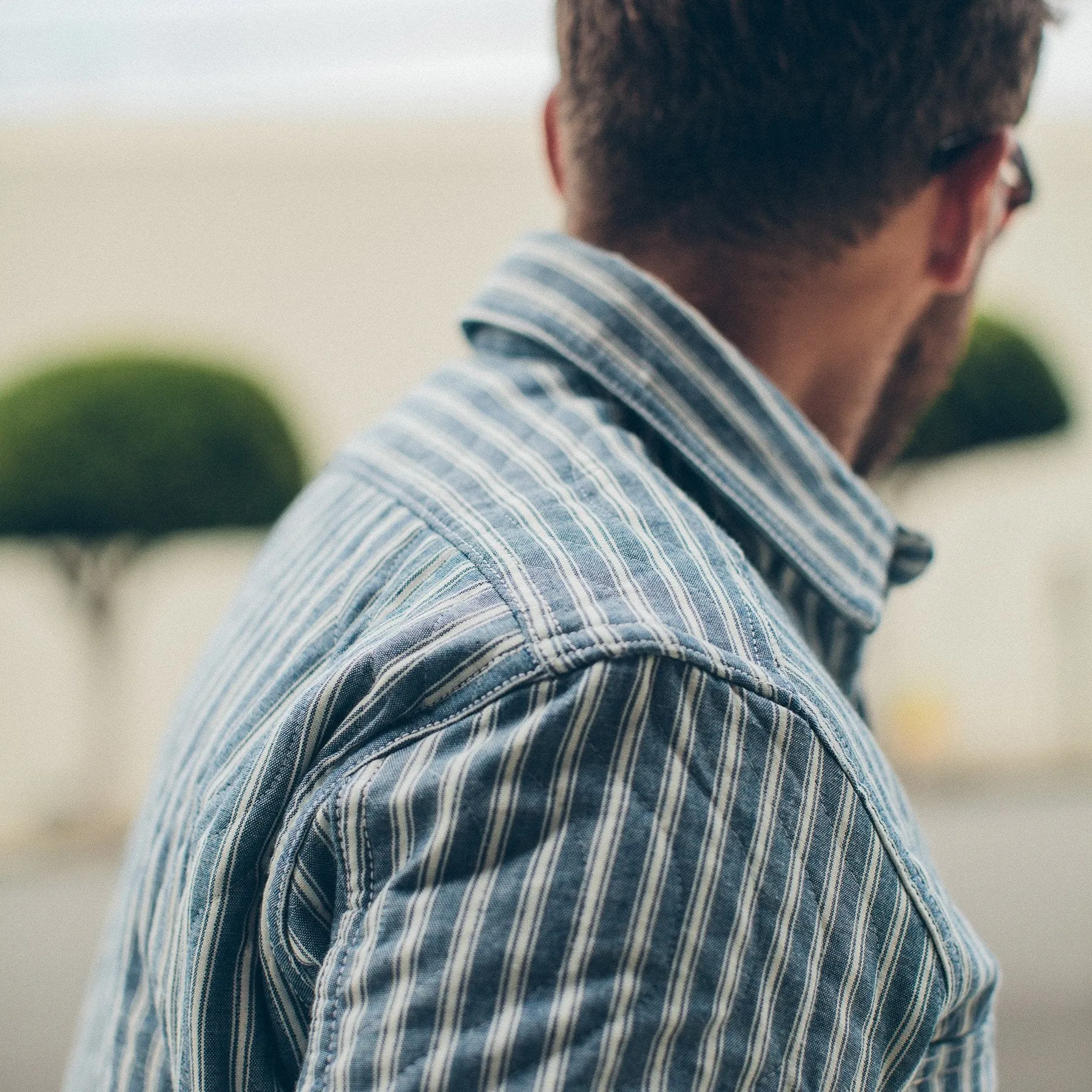 The Chore Jacket in Striped Chambray