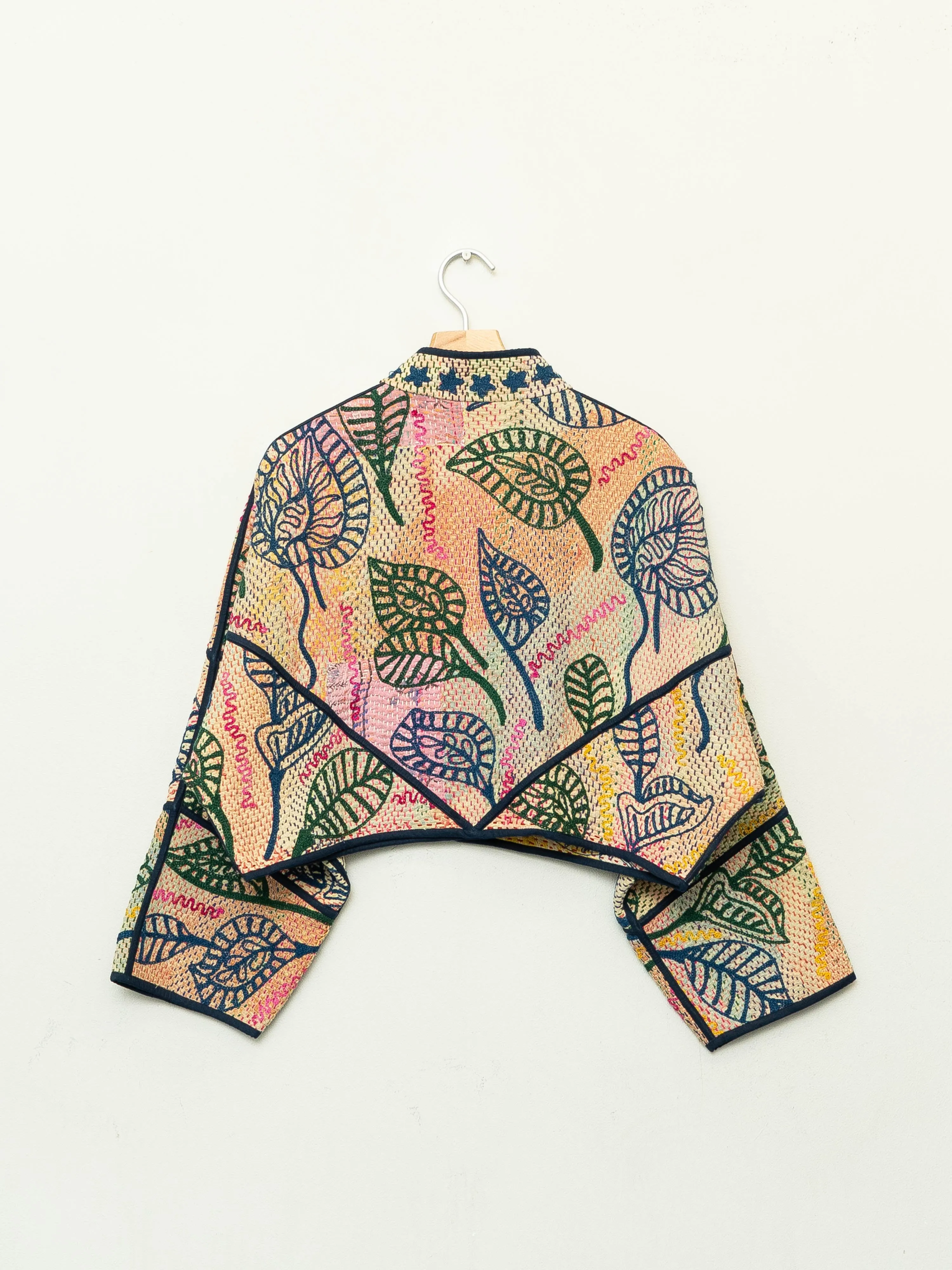 The Kaira Cropped Suzani Quilted Kantha Jacket