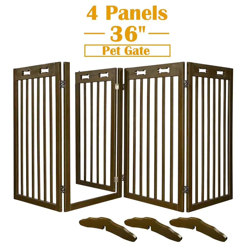 TheLAShop 4-Panel 80x36 Folding Gate-n-Crate Convertible Pet Gate Barrier