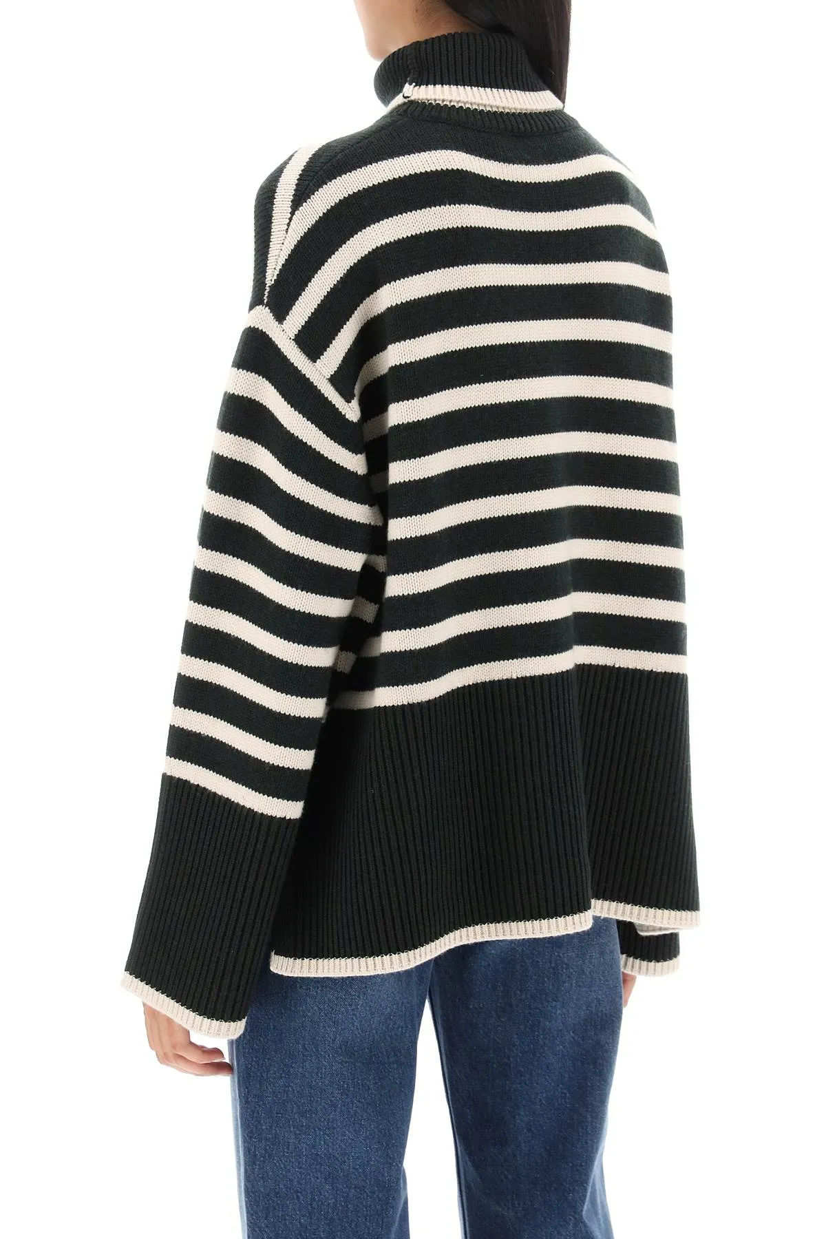 Toteme striped wool and cotton turtleneck sweater