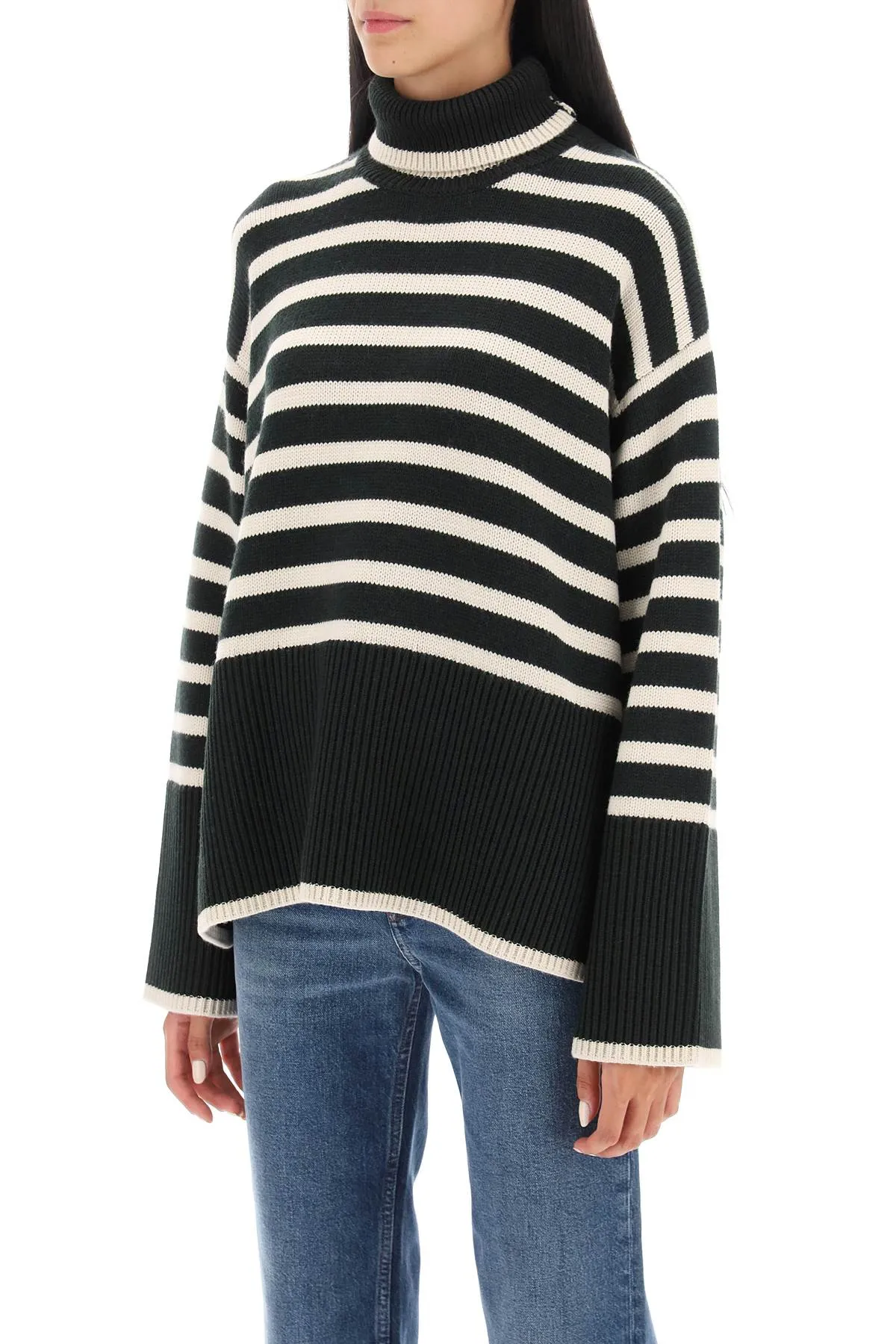 Toteme striped wool and cotton turtleneck sweater