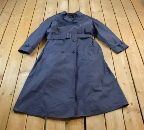 Vintage 1980s United States Air Force Navy Blue Trench Coat