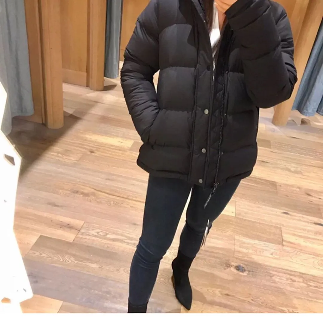 Warm Super Puffy Goose Down Puffer Jacket Quilted