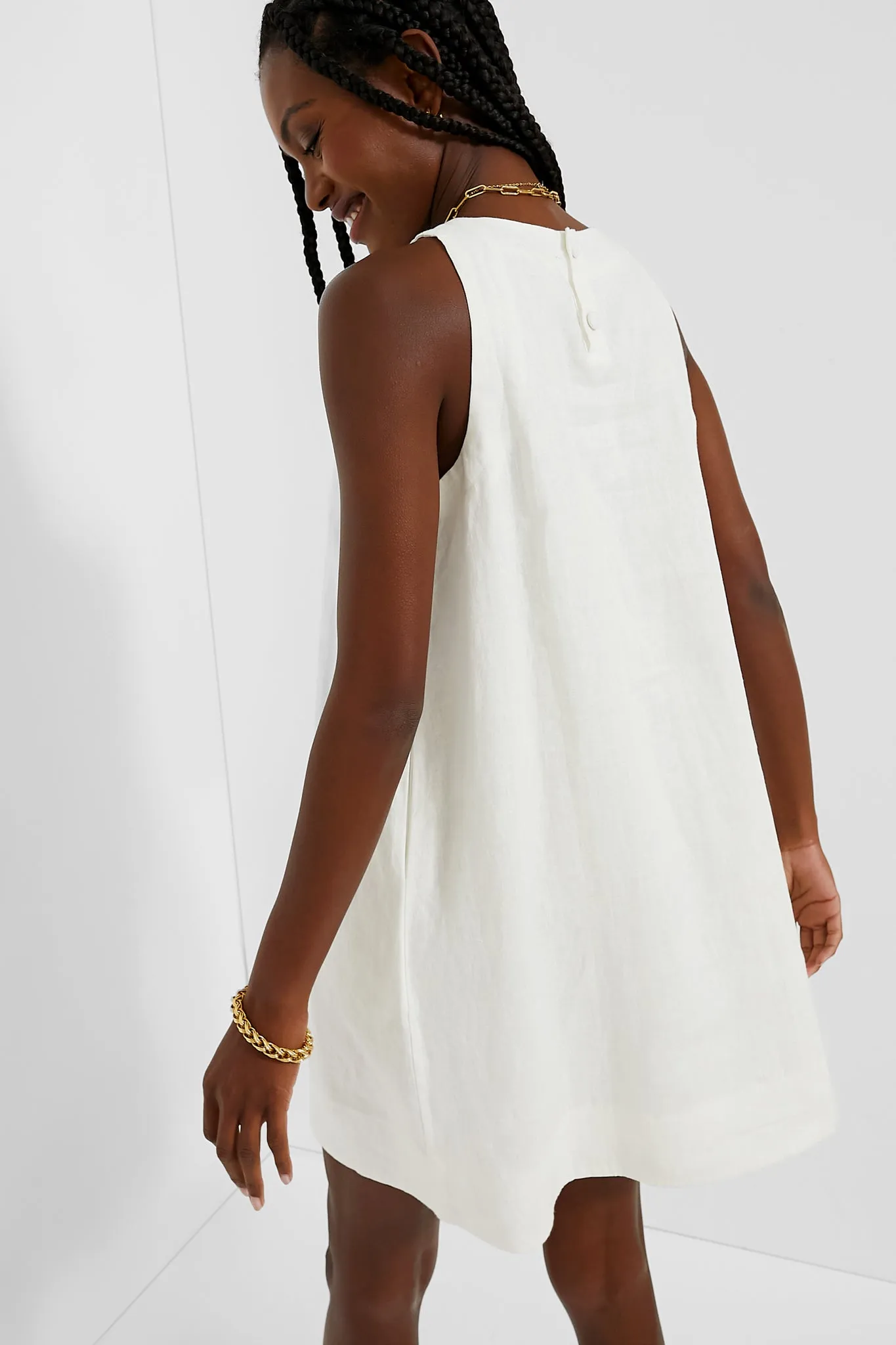 White Linen Pauline Dress