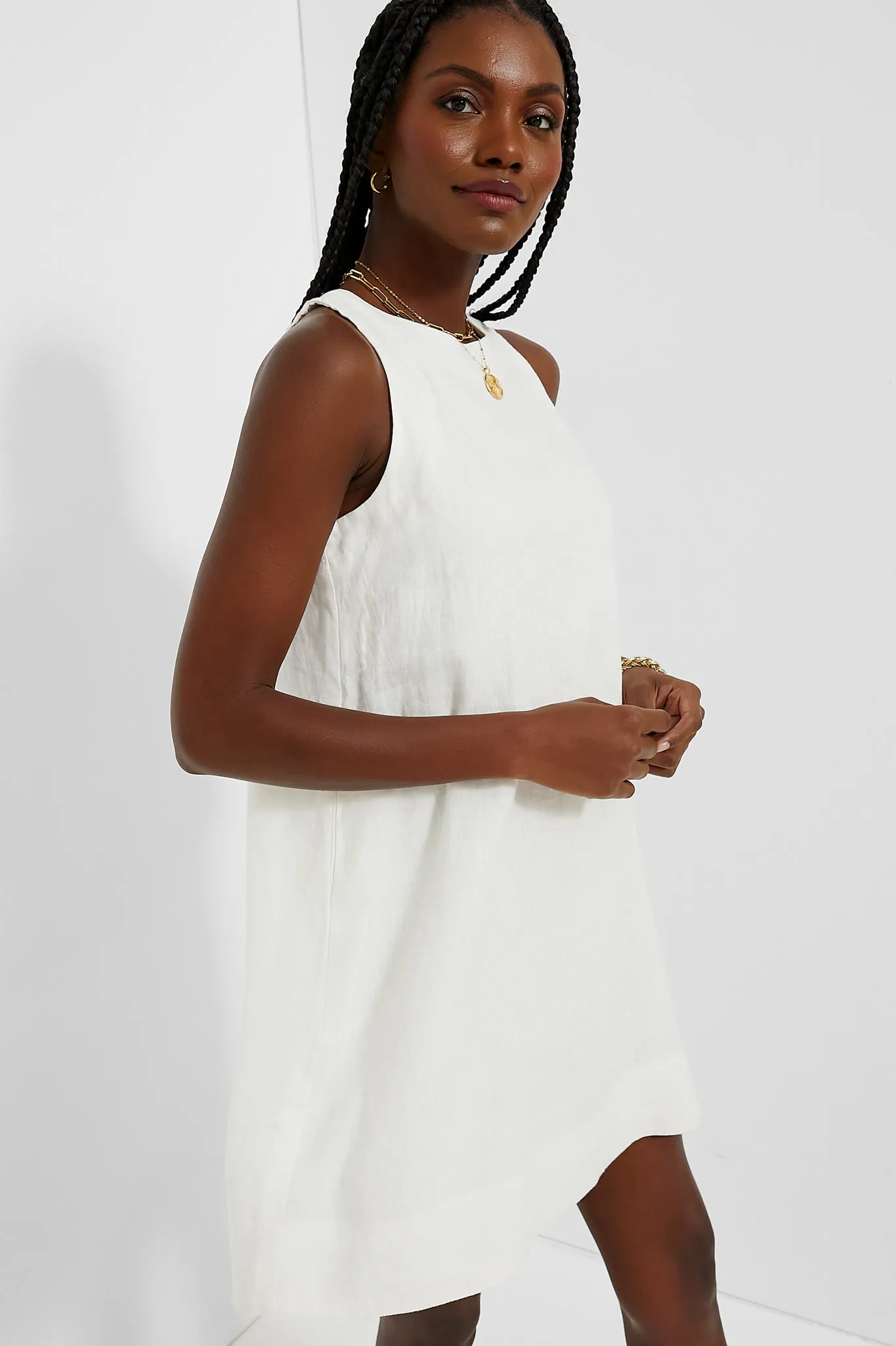 White Linen Pauline Dress