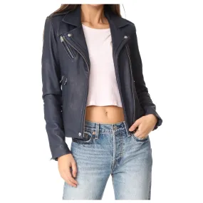 Women Motorcycle Lambskin Leather Jacket